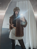 Regina cut half fur coat