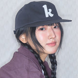 k-logo applique cap black