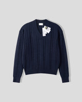 Melter Semi-Cropped Cable V-Neck Knit