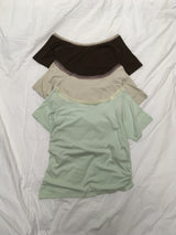 Doen Lace Off-Shoulder Short Sleeve T-Shirt