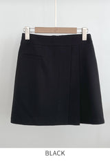 Dews Unbalance Pleats Wrap Skirt Pants
