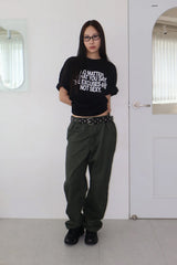 LETTERING BOXY FIT T-SHIRT - BLACK
