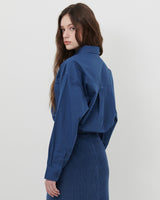 ロゴポプリンシャツ [NAVY]