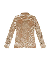 Embroidered Velvet Slim Shirt _ BEIGE
