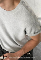 [S/S] Shoulder button half knit(4color)