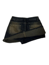 [BELT & INNER SHORTS] AUTUMN DENIM BROWN KHAKI DENIM SKIRT – SK
