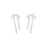 Silver 925 Minimal Ribbon Earring