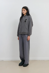 Knit Back Hoodie / Charcoal