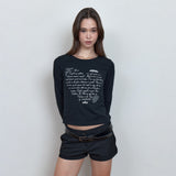 C ラブレターグラフィックTシャツ_ブラック