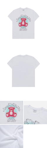 24FW BLUR SKETCH BEAR SHORT SLEEVE T-SHIRT WHITE