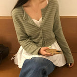 [MADE] Ghibli, striped cropped cardigan