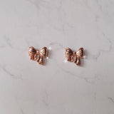 プチデイリーリボンピアス - Rosegold Color