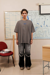 HIERARCHY STUDIOS Unruled - Dark Grey Mirror Wide Oversized T-Shirt