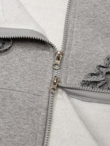 FLOWER STAR HOODED ZIPUP(GREY)