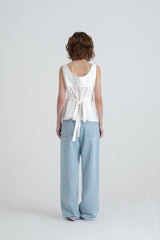 Eyelet button blouse_ivory