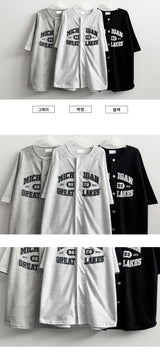 Ganm Boxy fit 半袖ボタンカーディガン