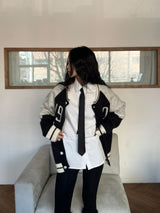 [UNISEX] 1970 バーシティカラーコンビネーション長袖オーバーフィットニットカーディガン (3 colors)
