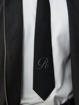 Embroidered Black Tie