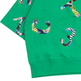 エスニックフラワーロゴクロップ半袖 MTM Tシャツ(UNISEX)_SYS5TS03GN