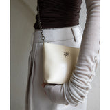 leather mignon bag - butter / strap - ( cowleather,  chain)