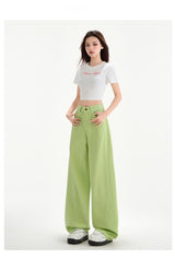 Cherry Blossom Pink Wide Leg Lyocell Denim Jeans