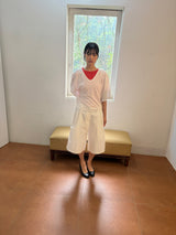 shirring neck tee