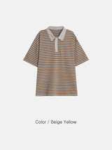 Tod pigment stripe collar short sleeve 4C