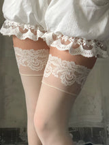 Big lace knee socks