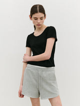 NUBASIC TRAINING SHORT PANTS MELANGE GRAY