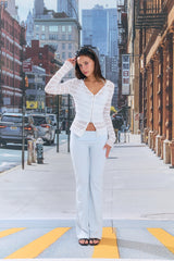 Malibu Lace Zip-Up Hoodie (Pure White)