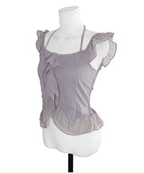 clarity off ruffle & chiffon blouse