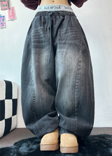 ビビッドバルーンデニムロングパンツ 💙🖤2COLOR