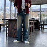 LMN Mute Strap Wide Denim Pants (deep blue)