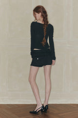 CUT-OUT LAYERED TEE black