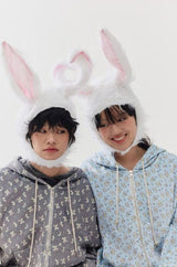 rabbit fluffy pants grey