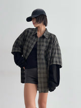 ASCLO Like Layered Check Shirt (2color)