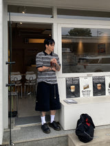 No.1275 Fストライプカラーハーフニット (4color)
