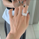 Silver 925 Bold Big Pumpkin Open Ring