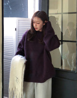 [10% wool] ハグアブルツートーンミックスドモヘアニット