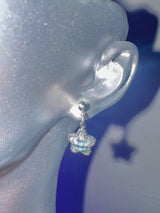 Black check star earring