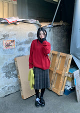  CHECK LOOP PLEATS SKIRT