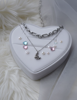 [Baby Monster ローラ Necklace] バレエコアムーンレイヤードネックレス(Surgical Steel)