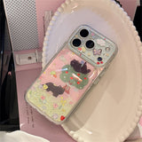 Forest Cat Gold Accent iPhone Case