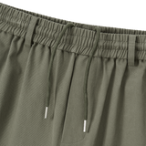 エッセンシャルツイルストリングバンドワイドパンツ - カーキ