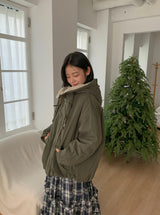 Felch Check Wool Quilted Bomber Padding Jumper