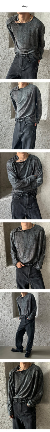 [UNISEX] グランジダイイングスナップスリーブ (2color)