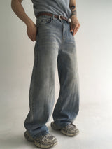 stripe curved denim(2colors)