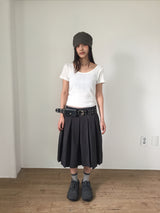 バーチカルパンチングクルーネックTシャツ (3color)