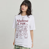 マルチーズクルーライングラフィック半袖Tシャツ