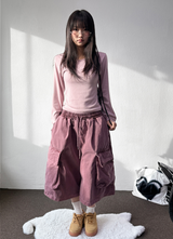 The Hill Pigment Washed Cargo Bermuda Pants  4 Color 